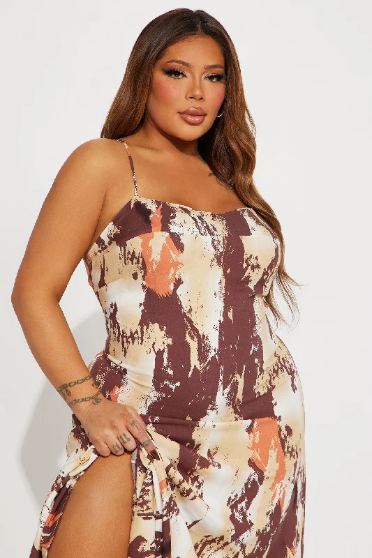 Piper Tie Dye Maxi Dress - Brown/combo