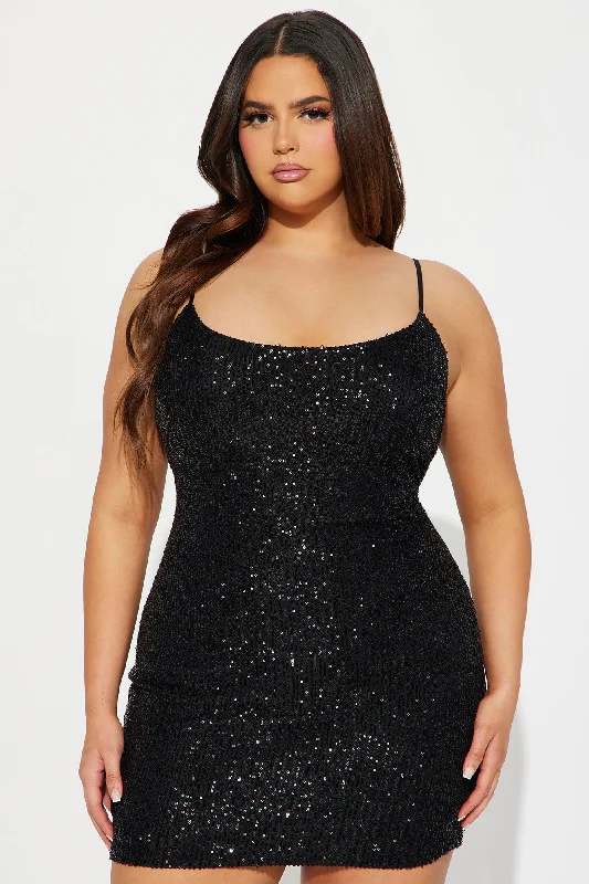 Raquel Sequin Mini Dress Set - Black