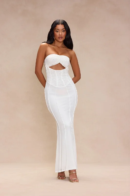 Ryliegh Mesh Maxi Dress - White