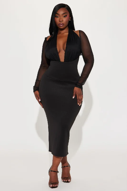 Sending All My Love Midi Dress - Black