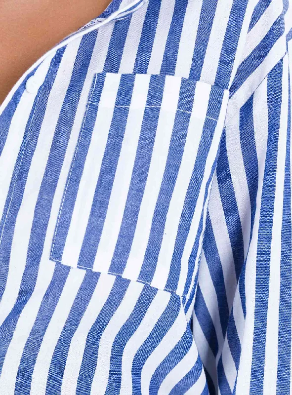 Shaylan Stripe Shirt Blue