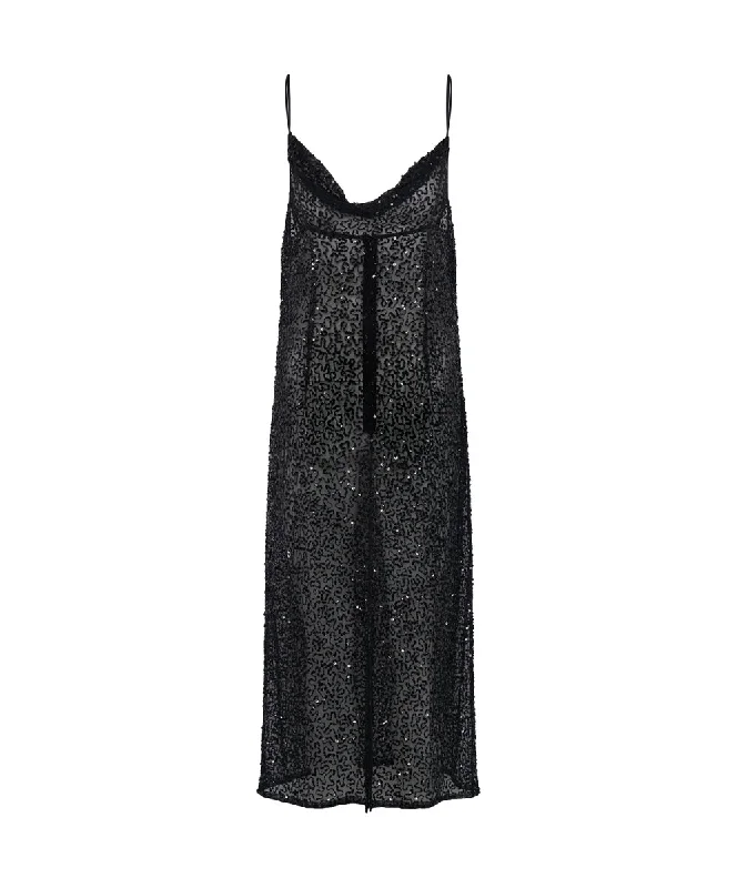 STELLAR HAND BEADED SLIP DRESS