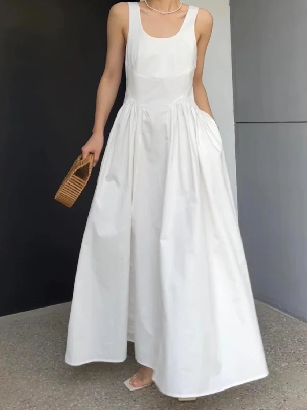 Strappy Elegant A-line White Dress