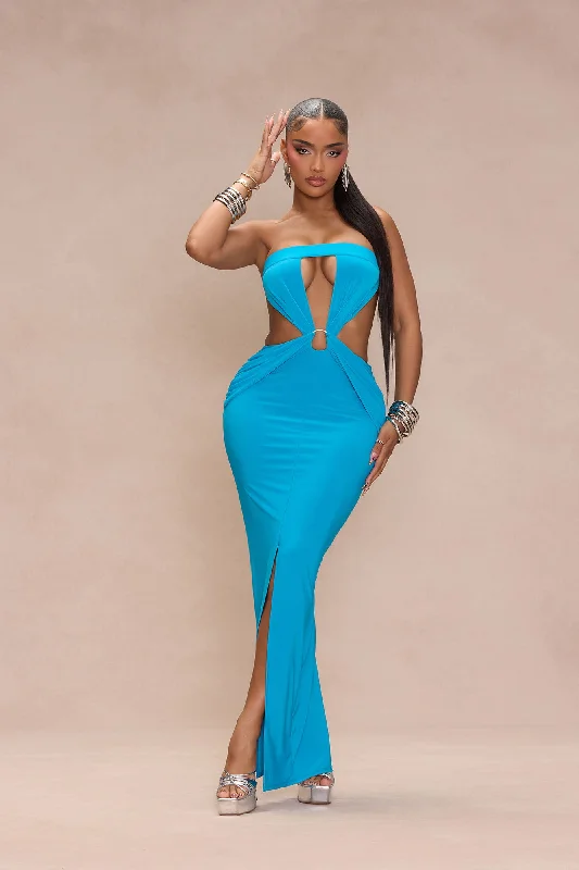 Summer In Bali Maxi Dress - Turquoise