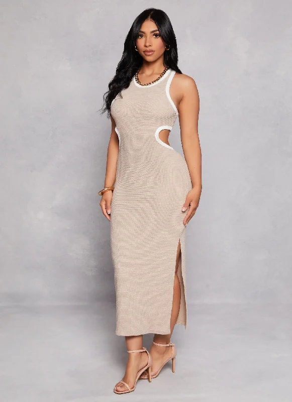 Cut Out Racerback Bodycon Maxi Dress