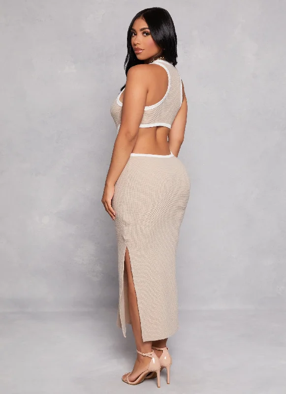 Cut Out Racerback Bodycon Maxi Dress