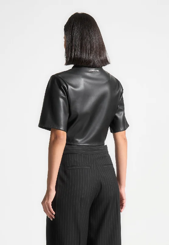 Vegan Leather Shirt - Black