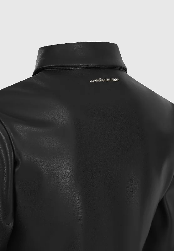 Vegan Leather Shirt - Black