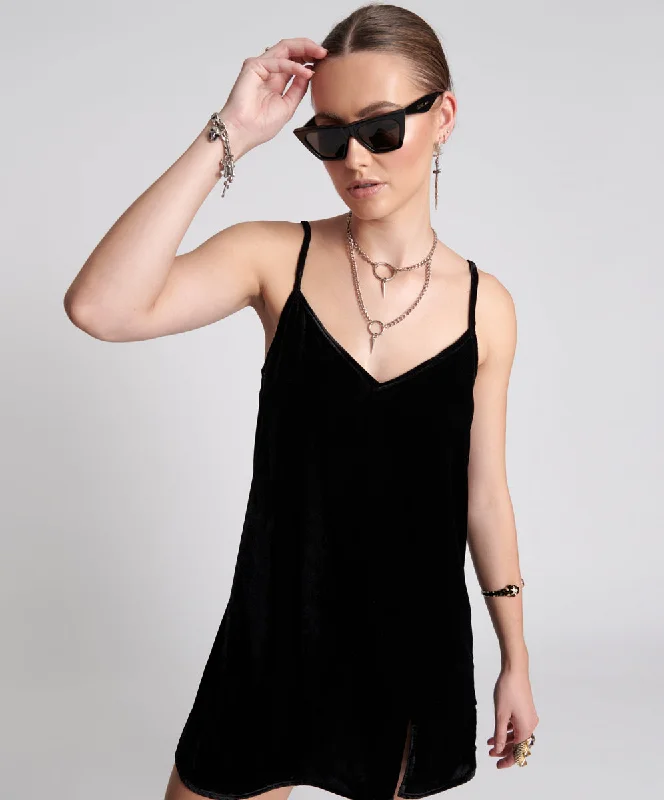 VELVET LOVER MINI SLIP DRESS