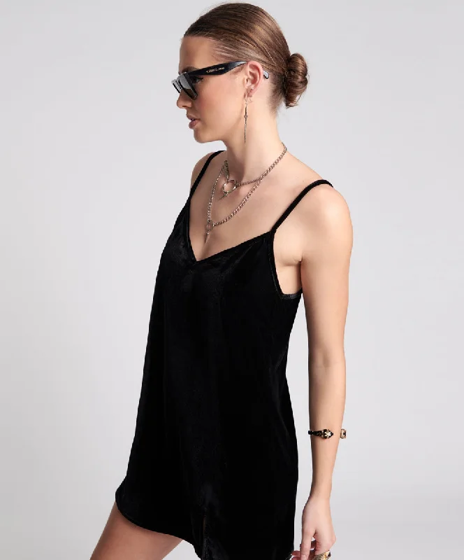 VELVET LOVER MINI SLIP DRESS