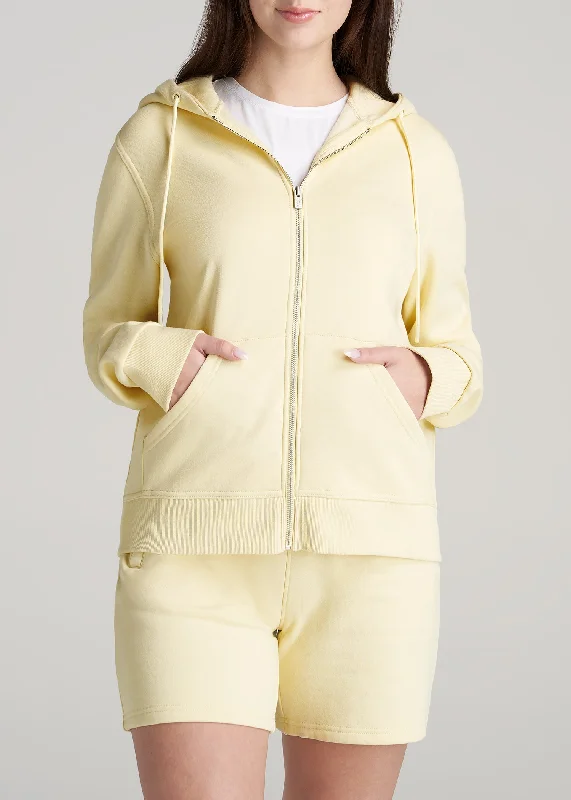 Wearever Fleece Full-Zip Women's Tall Hoodie in Butter Yellow