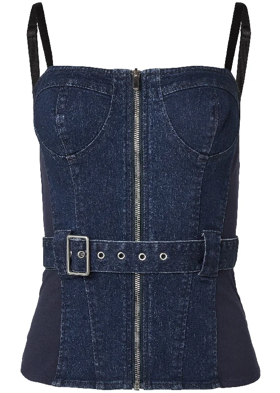 Denim bustier top  - Denim Multi