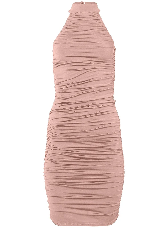 Shape Embrace mock-neck dress - Dusty Rose