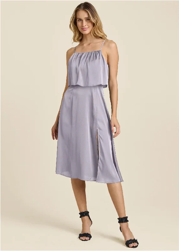 Overlay midi dress - Light Purple