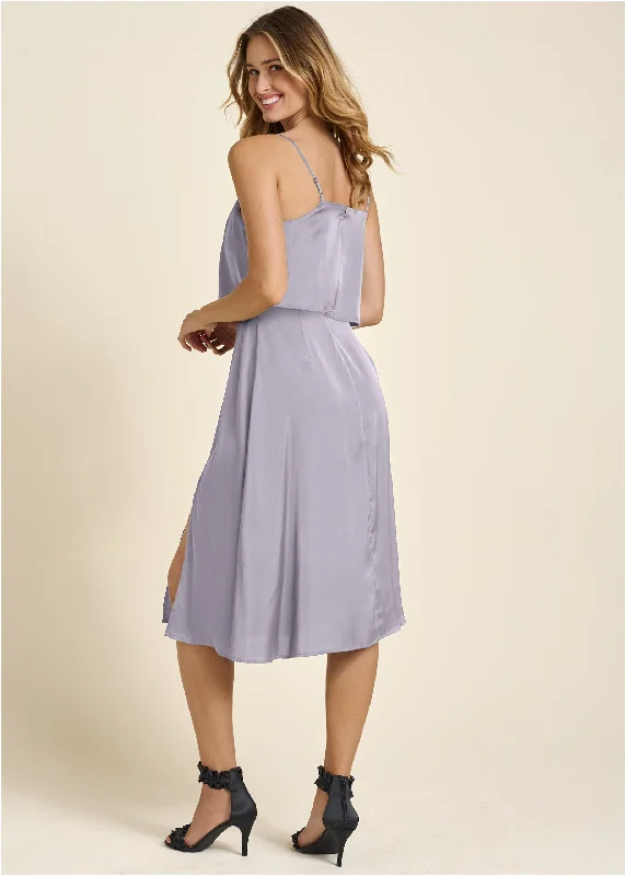 Overlay midi dress - Light Purple