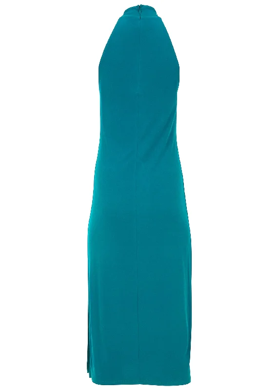 High neck midi dress - Teal