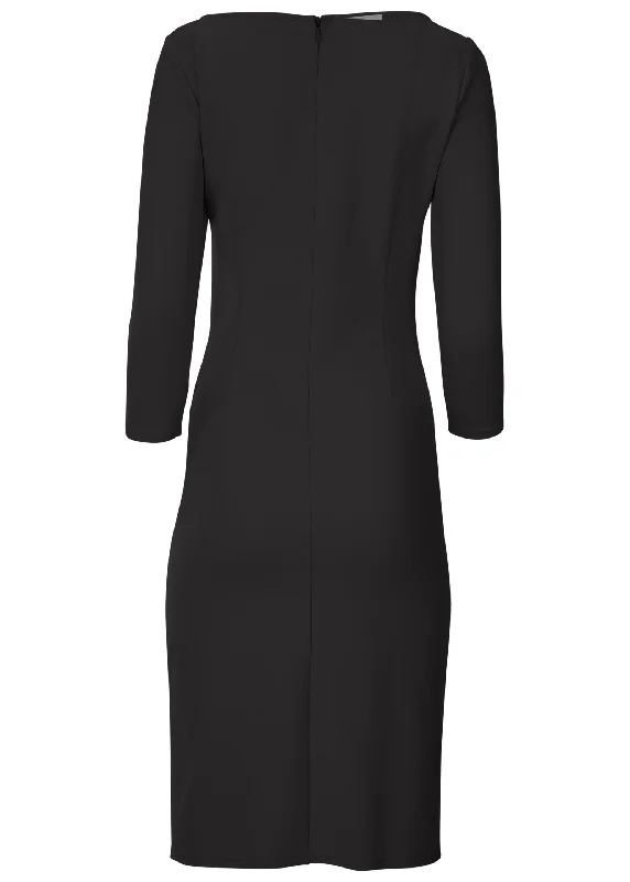 Ruched midi dress - Black