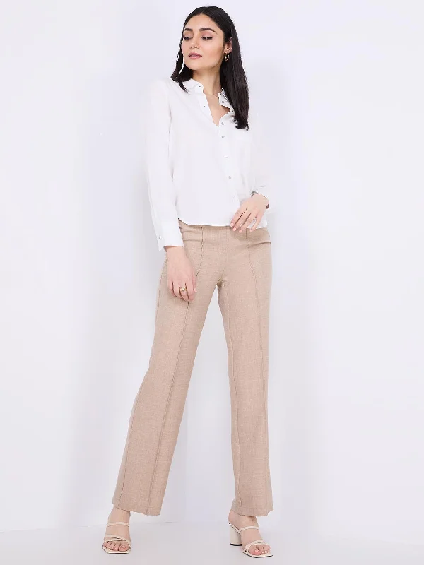 Wide-Leg Pintuck Front Pants