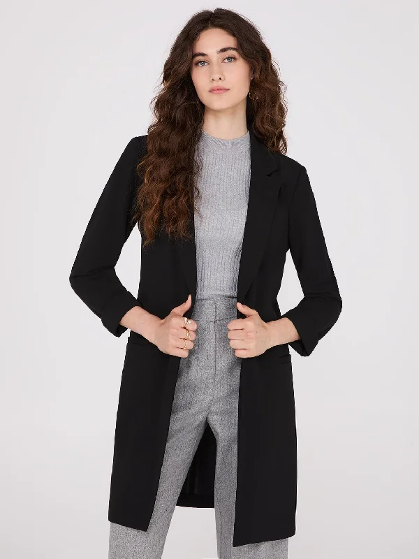 Cuffed 3/4 Sleeve Long Blazer