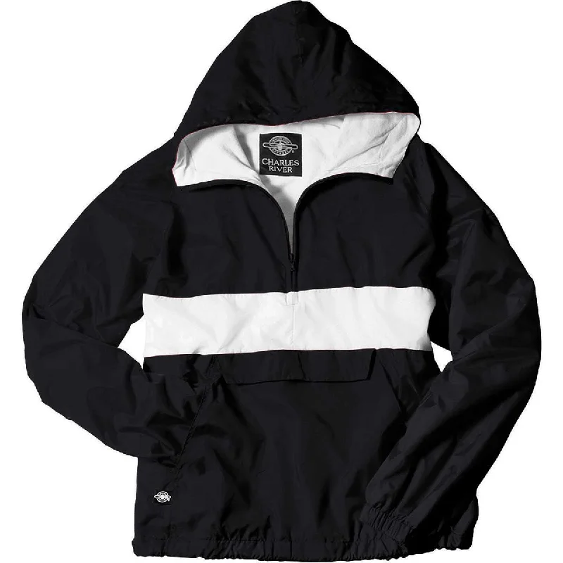 Charles River Unisex Black/White Classic Charles River Striped Pullover