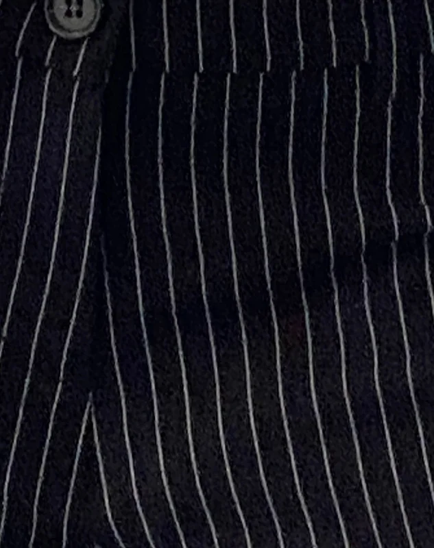 Abba Low Rise Trouser in Black Pinstripe Tailoring