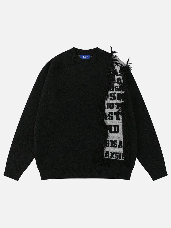 [Pre-Order] Aelfric Eden Fringe Letter Jacquard Sweater