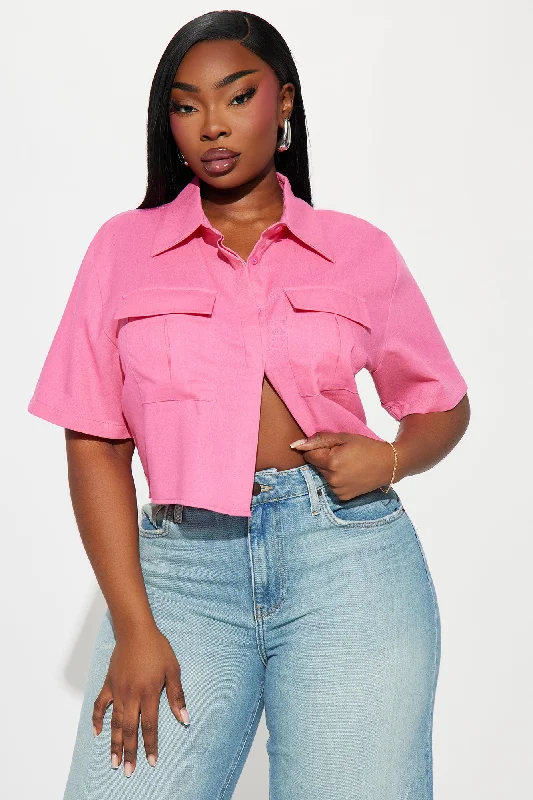 Allegra Linen Shirt - Pink