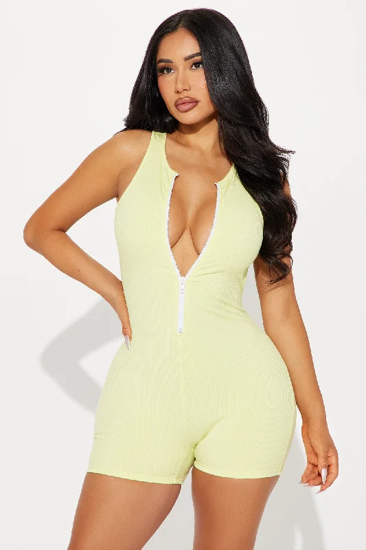 Amina Snatched Romper - Citron