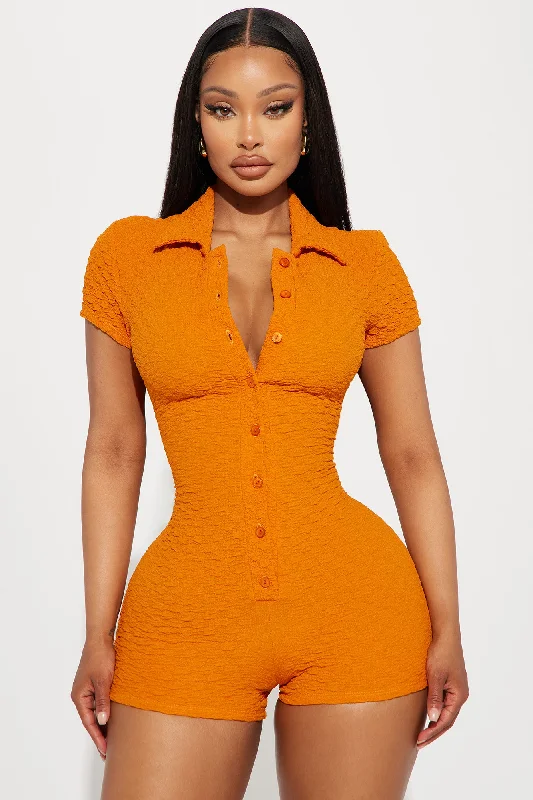 Aniza Textured Romper - Orange