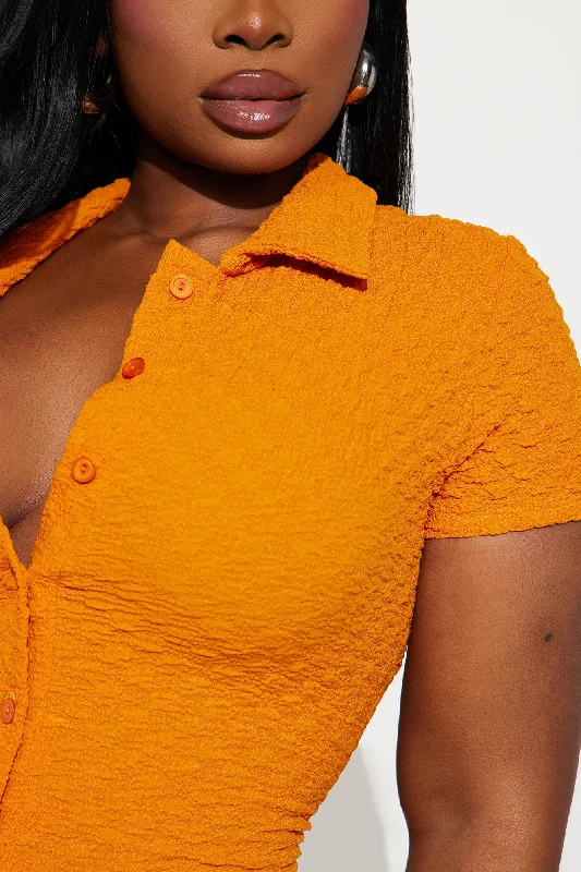 Aniza Textured Romper - Orange