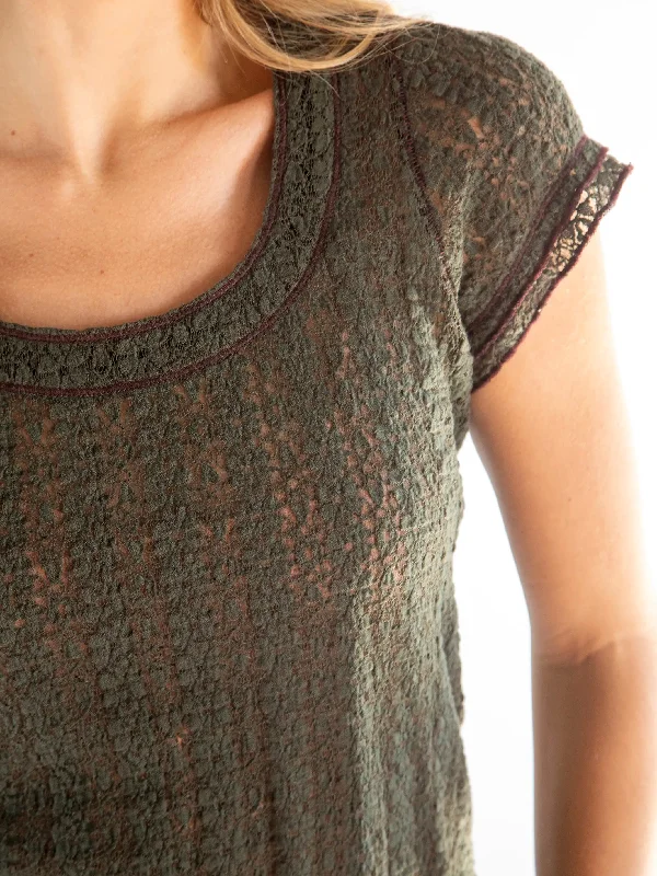 Ashley Lace Top - Dark Olive