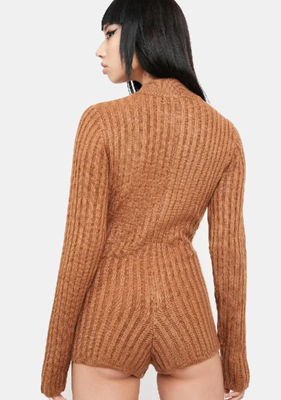 Atmosphere Zip-Up Sweater Romper