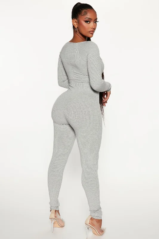 Avani Snatched Jumpsuit - Heather Grey