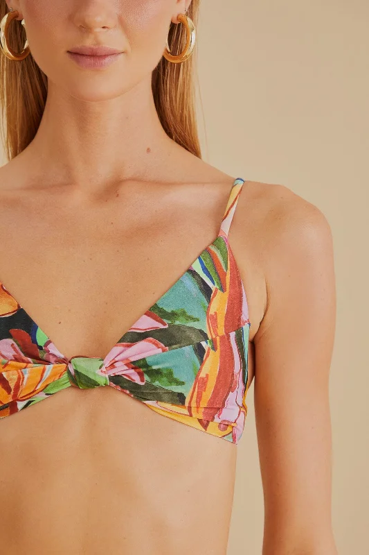 Banana Foliage Knot Bikini Top