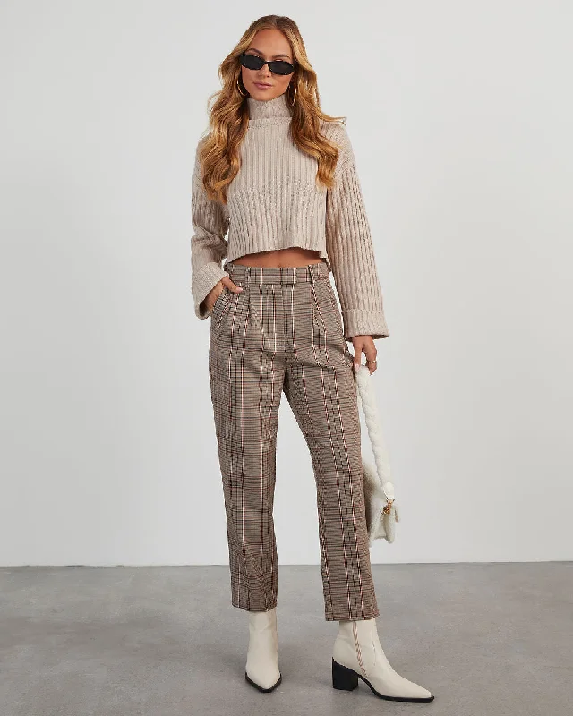 Benson Plaid Straight Leg Trouser Pants