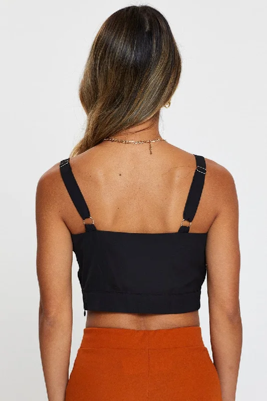 Black Crop Top Sleeveless