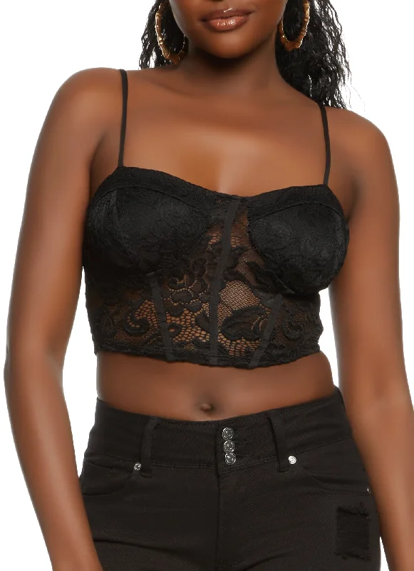 Floral Lace Bustier Top