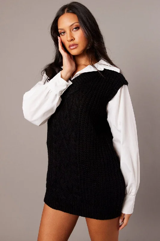 Black Knit Top Jumper