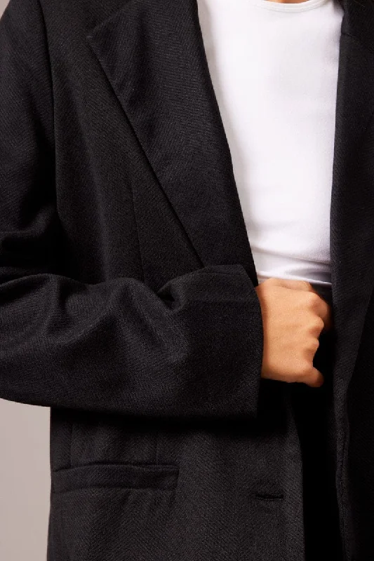 Black Oversized Blazer Long Sleeve