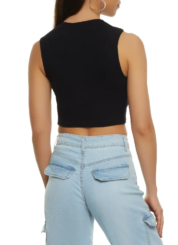 Seamless Cut Out Detail Crop Top