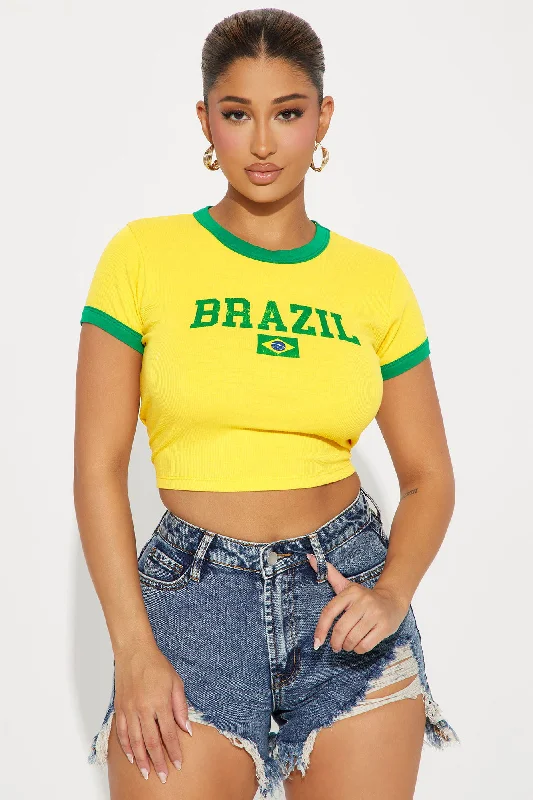 Brazil Ringer Tee - Yellow