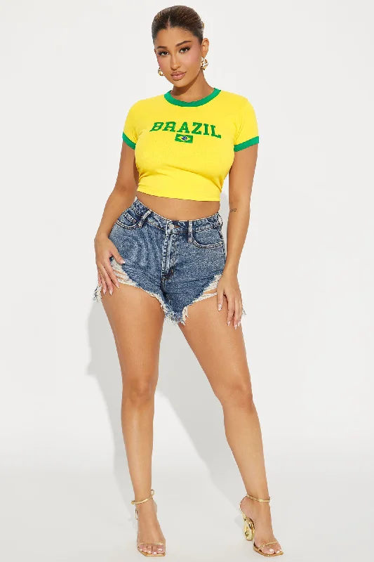 Brazil Ringer Tee - Yellow