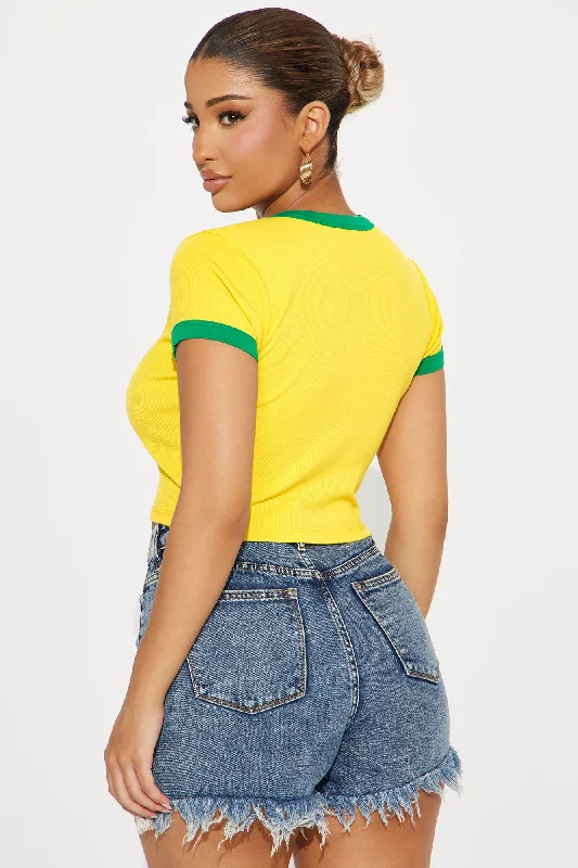 Brazil Ringer Tee - Yellow