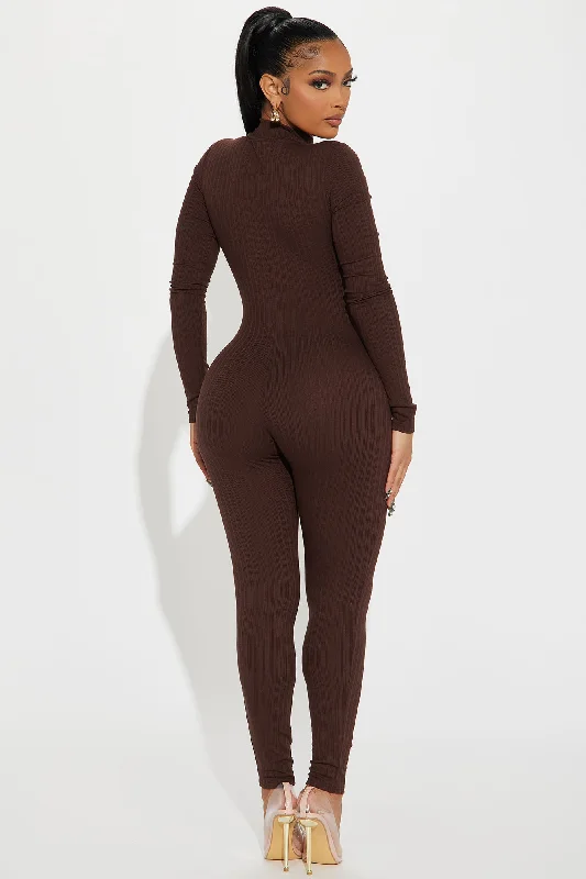 Brielle Rib Jumpsuit - Chocolate