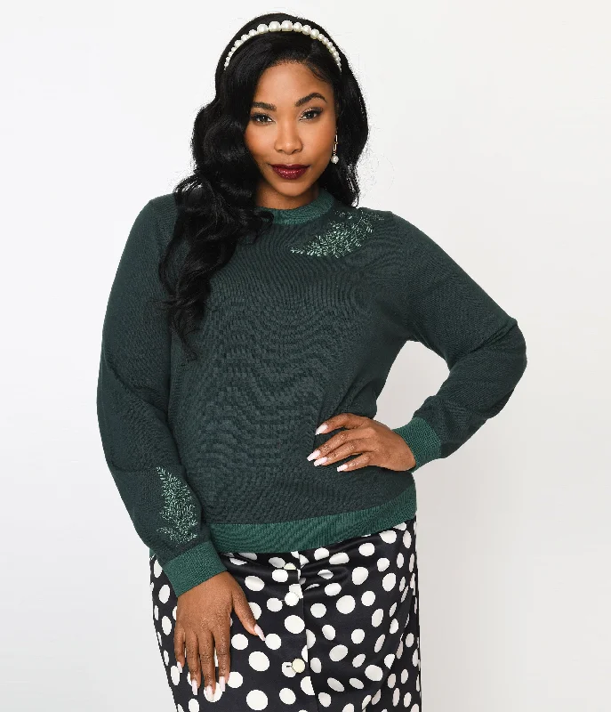 Bright & Beautiful Green Fern Sweater