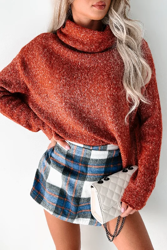 Call It What You Want Cowl Neck Sweater (Rust)