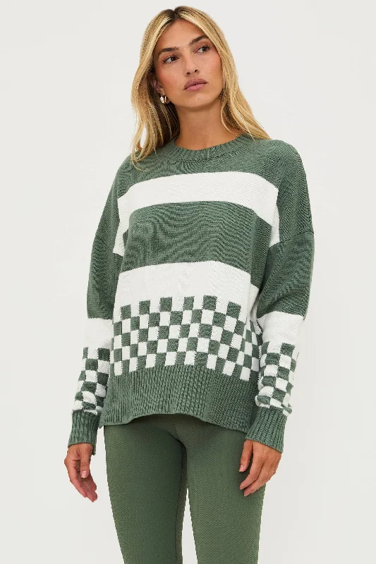 Callie Sweater Olive Check