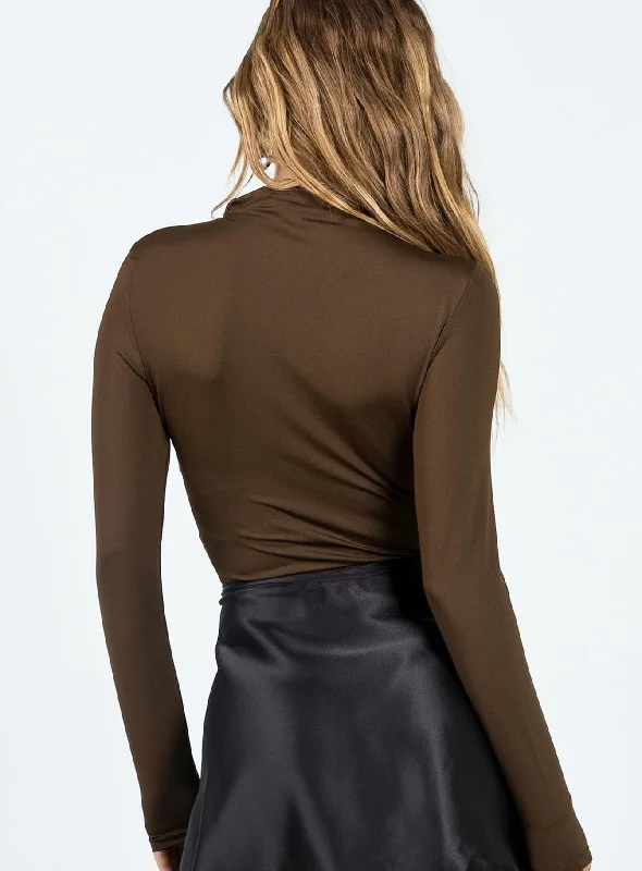 Cetrone Long Sleeve Bodysuit Brown