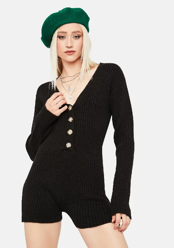 Chill Takeover Knit Ribbed Romper