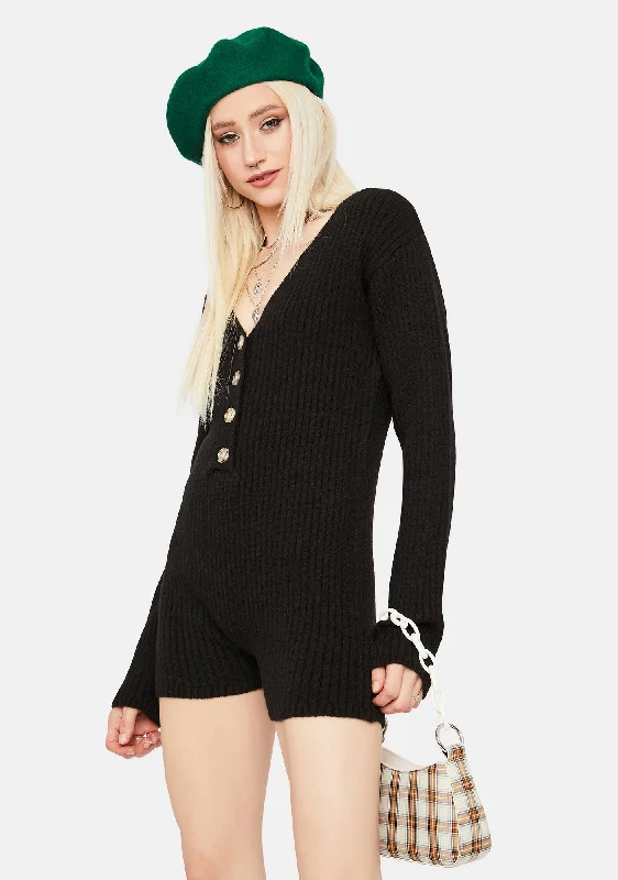 Chill Takeover Knit Ribbed Romper